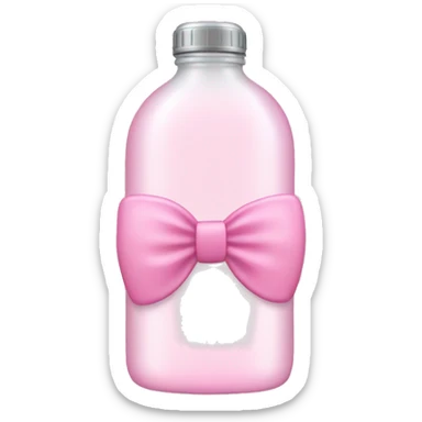 Waterbottle light pink with a bow without face  sticker