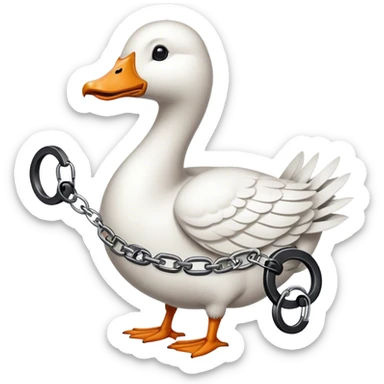A goose wearing handcuffs being arrested  sticker