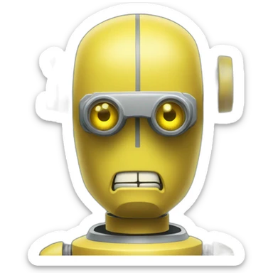 yellow robot in futurama style sticker