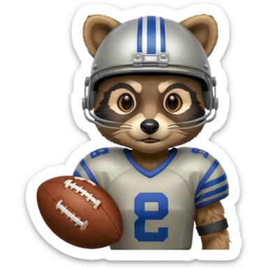 american football player raccoon sticker