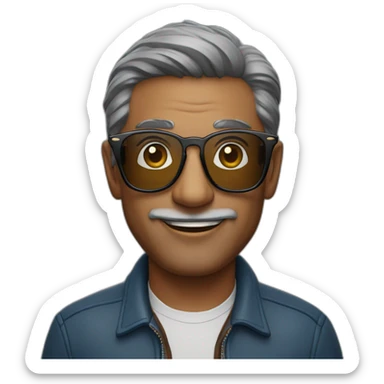 50 yr old indian man with ray ban avaitor framed reading glasses sticker