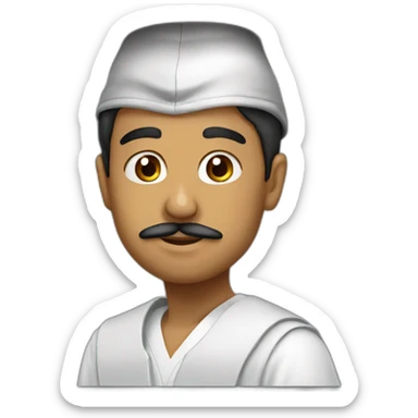 Arabic boy with mustache and graduation hat sticker