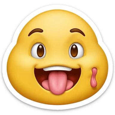 yellow emoji with tongue wiggling out side to side sticker