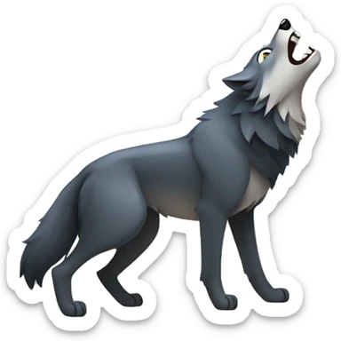 wolf howling at the moon sticker
