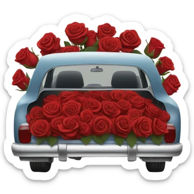 biegie  car in the trunk many roses red sticker