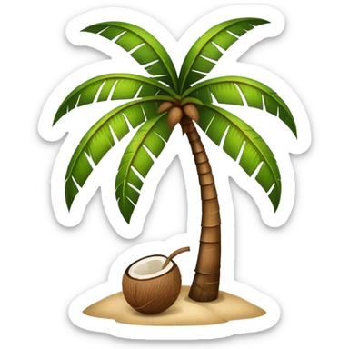tropical palm tree with coconuts sticker