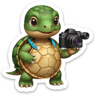 cheongsam ancient turtle with camera sticker