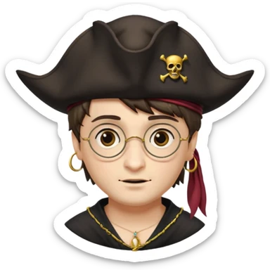harry potter wear pirate hat sticker