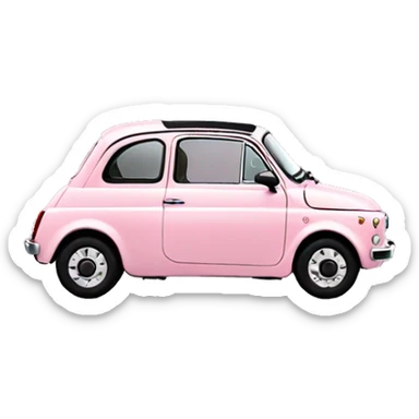 Fiat 500 Pastel pink with Hearts  sticker