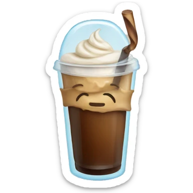 Ice coffee with  bow  sticker