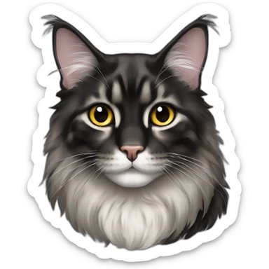Mainecoon black cat sticker