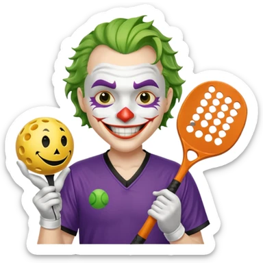 joker playing pickleball sticker