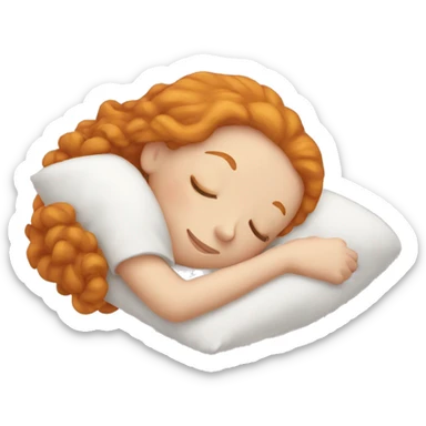 Ginger pretty girl sleeping sticker