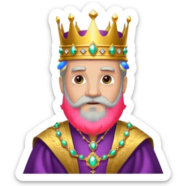Bearded King, Old king with long gray beard and jeweled crown.
 sticker