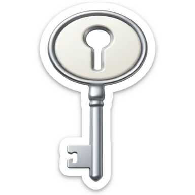 2d flat white key sticker