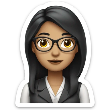 Psychologist girl with long black hair sticker