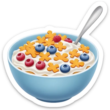 a bowl of cereal, simple, clear sticker