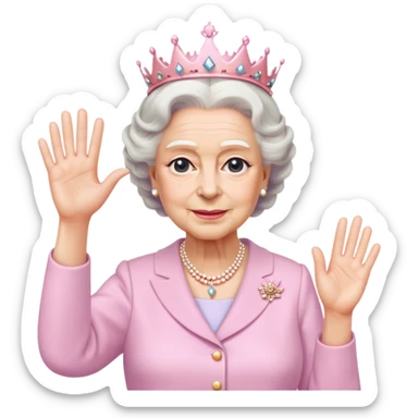 
Queen Elizabeth waves in pastel clothes sticker