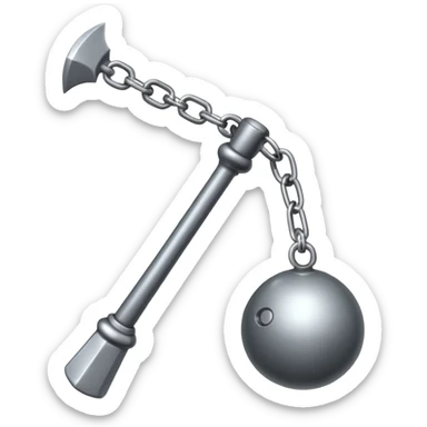 a throwing weapon made of weights on the ends of interconnected cords sticker