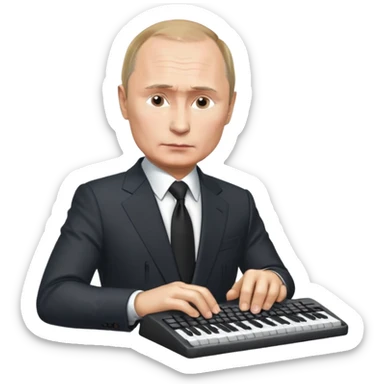 Putin with keyboard sticker