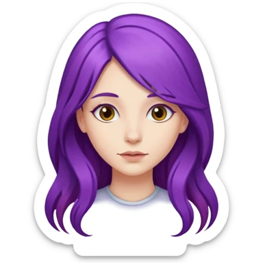 faz menos gótica mas com cabelo roxo comprido sticker