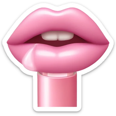 Pastel pink colored lip gloss tube sticker