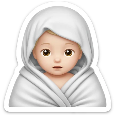 newborn white baby girl in a swaddle sticker