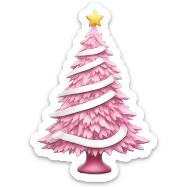 pink and white christmas tree sticker