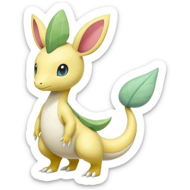 Cute Pastel Sunny Warm Hot Leavanny-Gallade-Ampharos-Inteleon-Nidoqueen-Fakémon-Pokémon-hybrid-fusion-creature, full body sticker