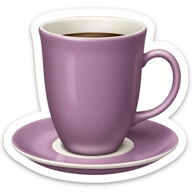 coffee cup and saucer in the colour old mauve sticker
