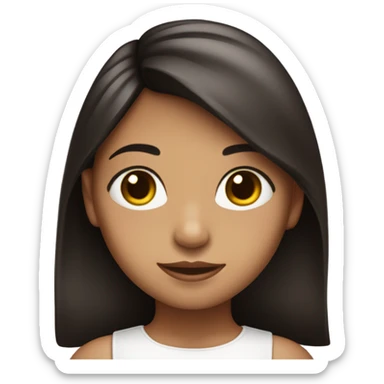 Niña blanquita con pelo negro y ojos cafés no tan oscuros pero no tan claros  sticker