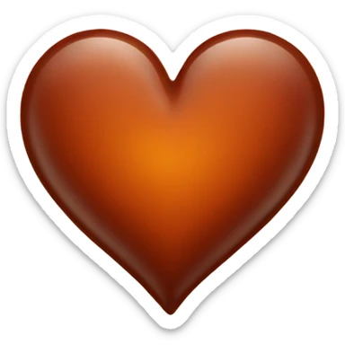 Shiny Burnt sienna heart sticker