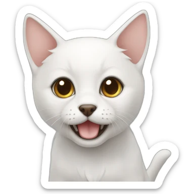 chaton sur chien sticker