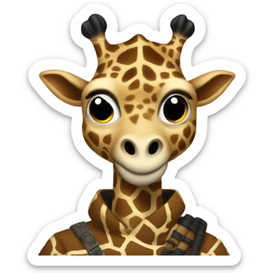 A giraffe ninja sticker