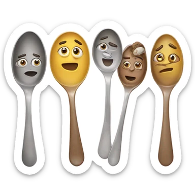 Spoons with faces sticker