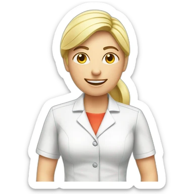 nutricionista rubia haciendo ejercicio sticker