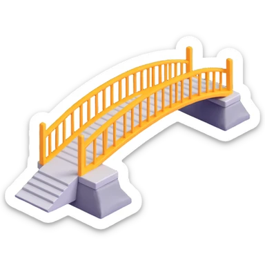 a bridge in 3D emoji style, soft and rounded sticker