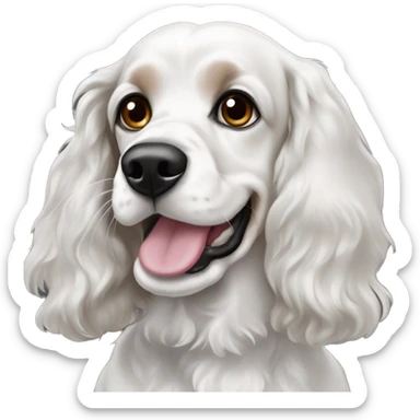 Black and white Cocker spaniel with heterochromia sticker