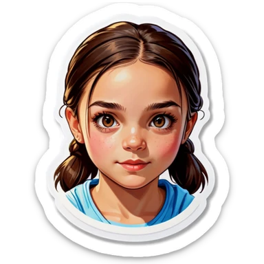 realistic portrait of girl sticker