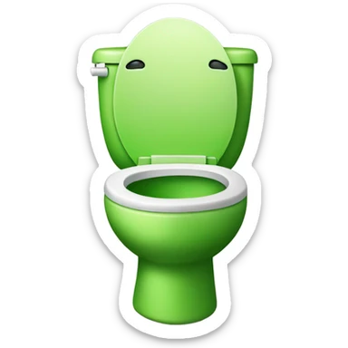 Toilet with bright green vomit sticker