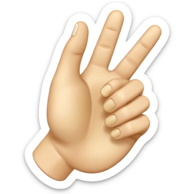 A 3D emoji in iOS emoji aesthetic style of a hand making a trigger-like gesture, with the index finger extended forward and the thumb raised upward, other fingers folded, clean white background, glossy and smooth Apple-style design

 sticker