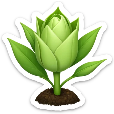 a Flower bud on a new growing plant  sticker