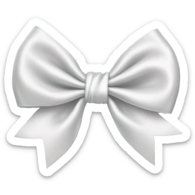 white satin bow sticker