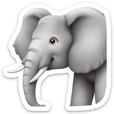 Ahora haz otr elefante igual pero con un solo colmillo sticker