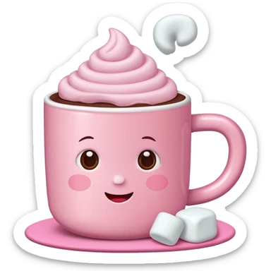 heiße Schokolade mit Marshmallows pink . Keine Gesichter  sticker