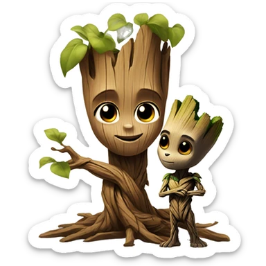 Groot with tweety sticker