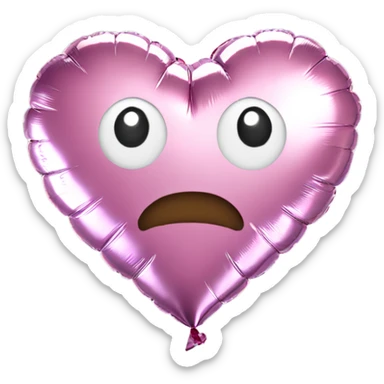 Foil balloon heart sticker
