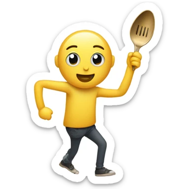 Spoon walking away sticker