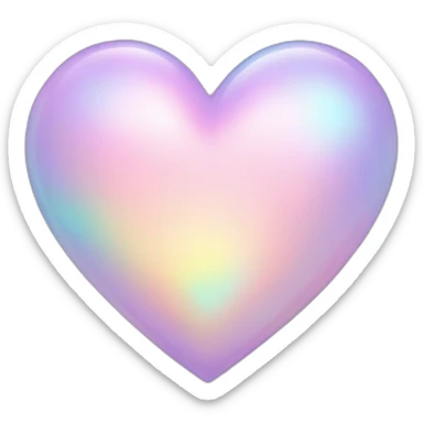 Pastel iridescent heart sticker