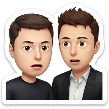 argument between Elon musk and Sam Altman sticker
